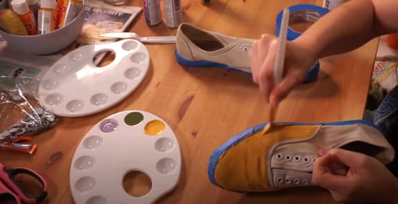 Paint the shoes with acrylic paint